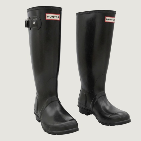 Hunter Shoes - Hunter Original Tall Gloss Rain Boots Womens 6 Black Waterproof WFT1000RGL